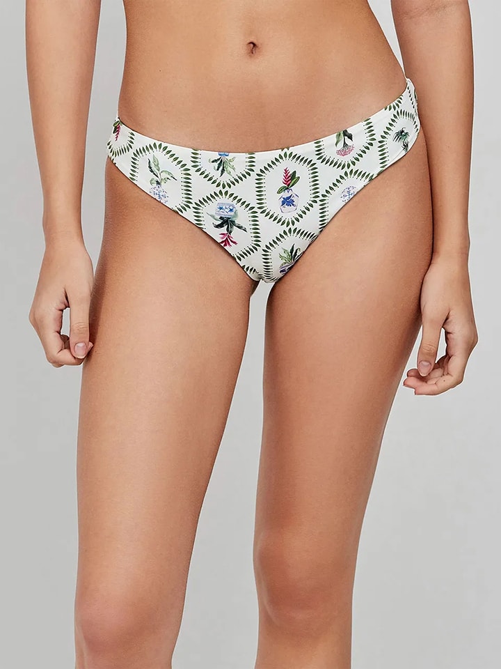 gisela Wende-Bikini-Hose in Weiß/ Grün - S