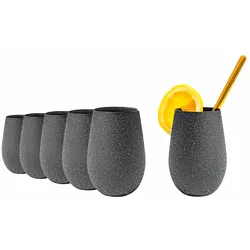 Stölzle Lausitz STONES Becher 465 ml basalt 6er Set - A