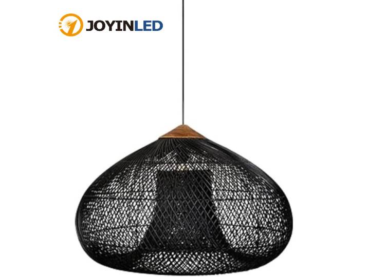JOYINLED Wabi Sabi rotin suspension 35/60/80 cm rétro lustre naturel en osier plafonnier pour salle à manger salon lumière