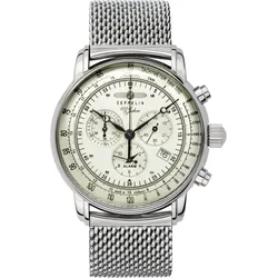 Zeppelin Herrenuhr 8680M3 - Beiges,nachts leuchtendes Ziffernblatt mit schwarzen Zahlen/Indices,silber - 42mm