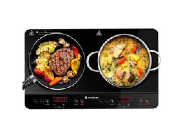 Table de cuisson à induction - Aobosi - 2 feux - 3500W - 20 niveaux - Verre trempé
