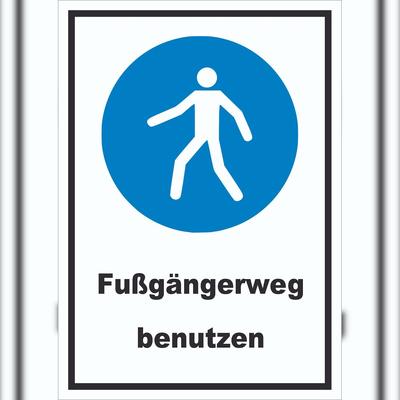 HB-Druck Fußgängerweg benutzen Schild A1 (594x841mm)