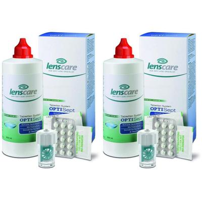 Lenscare OptiSept Kombip.350 ml+45 Tabl.+1 Beh. 2x 2x1 St Kombipackung