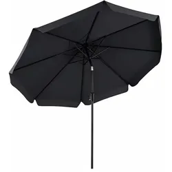 COSTWAY Marktschirm Ø300 cm anthrazit mit Volant, kurbelbar, 30° kippbar, UV‐beständig für Garten, Terrasse, Balkon