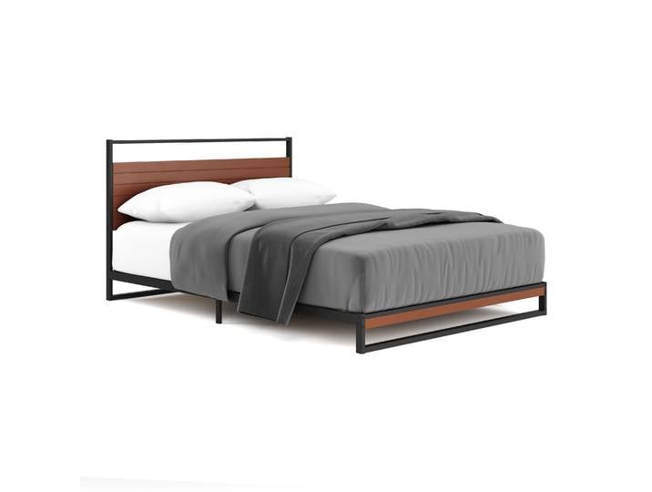 Metallbett INGRID 140 x 200 cm schwarz/natur