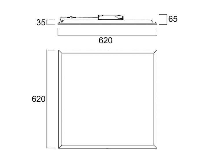 Sylvania LED-Einbaupanel QUANTUM, weiß, 62x62 cm DALI 26 W UGR19 IP54 dimmbar, weiß / opal, für Arbeitszimmer / Büro, Metall