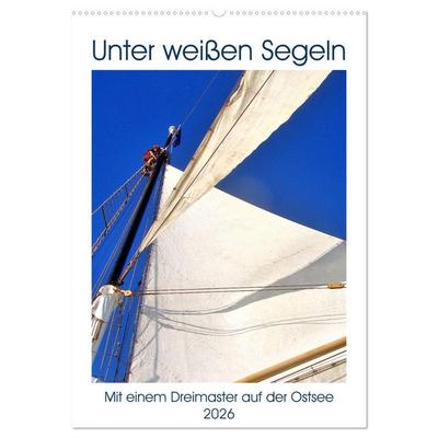 Unter weißen Segeln - Mit einem Dreimaster auf der Ostsee (Wandkalender 2026 DIN A2 hoch), CALVENDO Monatskalender
