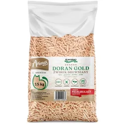 Doran Gold Holzstreu für Katzen, Meerschweinchen und Kaninchen – PELLETS 15 kg