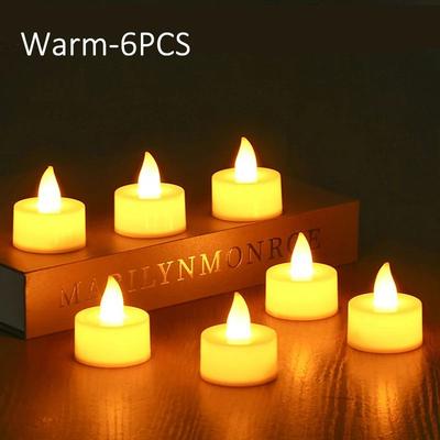 Uplift Treasures Waterproof Floating LED Flameless Candles For Pool And Spa warm 6pcs 2pack