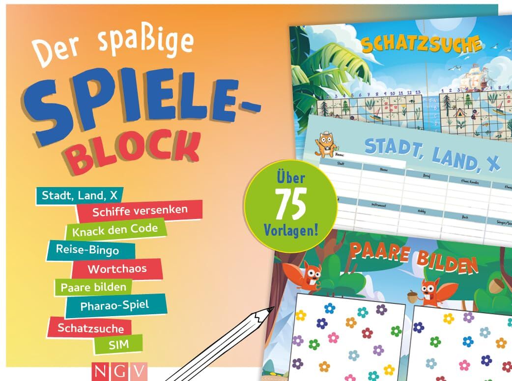 Der spaßige Spieleblock: Stadt, Land, X, Schiffe versenken, Sim, Reise-Bingo & Co. I Über 75 Vorlagen! - Preis vom 15.10.2026 23:06:25 h