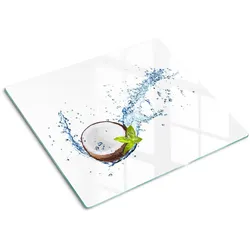 GLASPLATTE 60x52 cm Kokosnuss und Wasser