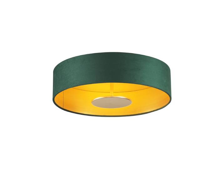 Plafonnier moderne en velours vert avec LED à intensité variable