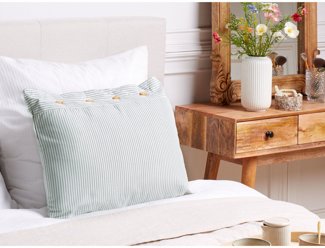 17 Stories Radojica Striped Blue Cushion Blue 40cm H x 60cm W