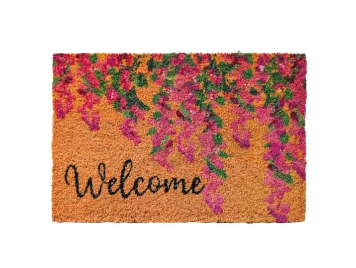 Relaxdays paillasson coco Welcome 60x40 cm\, antidérapant\, multicolore résistant intempéries\, intérieur/extérieur