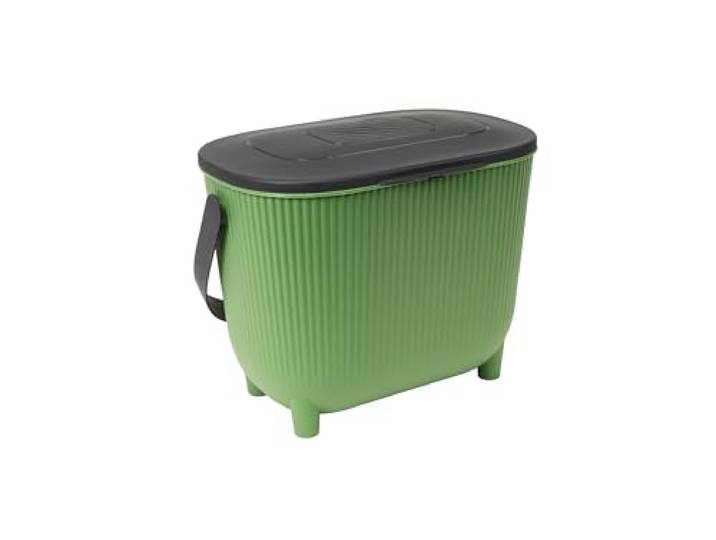 EDA - Poubelle à Compost 10 L avec Filtre à Charbon - Ouverture XXL - Vert Cactus
