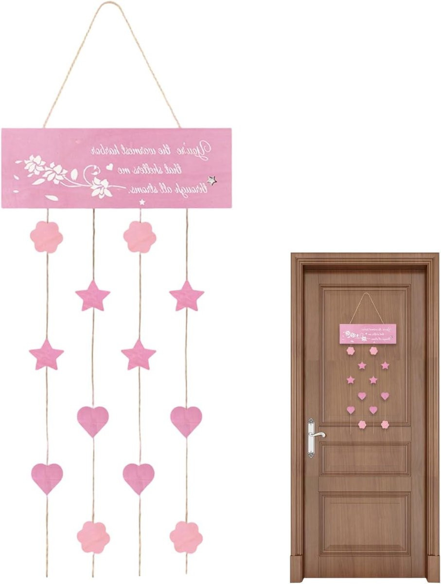 Rustieke wandfotohouder voor het tonen van herinneringen - Roze - 42 x 28 cm