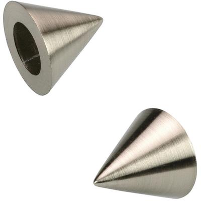 Gardinenstangen-Endstück LIEDECO "Cone", silber (edelstahlfarben), L:3cm Ø:1,6cm, Gardinenstangenendstücke, Gardinenstangen-Endstück, für Gardinenstangen Ø 16 mm