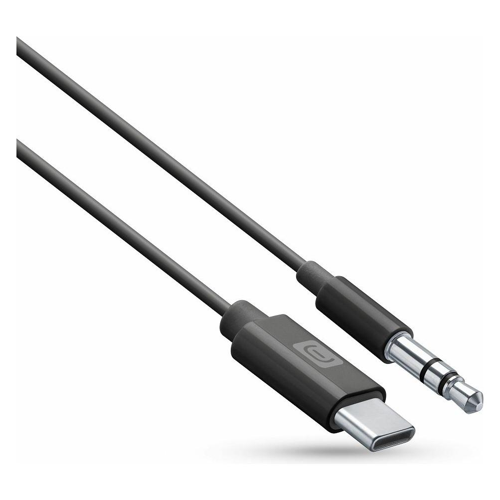 Cellularline Audio Aux Music Adapter Kabel USB Typ-C zu 3,5mm Klinke (1 m, AUX Kabel) (AUXMUSICABLETYPECK)
