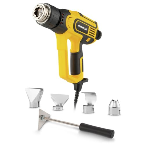 Powerplus Elektrisch Warmtepistool POWX1026 - 2300W - Verfverwijderaar tot 660 °C met 4 spuitkoppen en 1 schraper