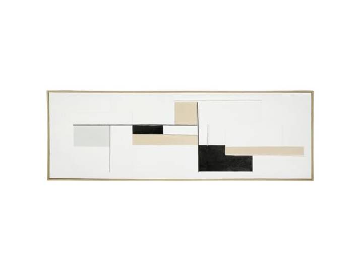 GILDE Bild Tunis - Leinwand - rechteckig - Höhe 52cm x Breite 152cm - sandig strukturiert - weiß - Wanddekoration