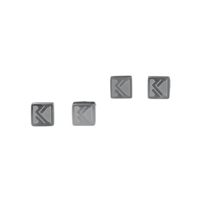 Ohrstecker-Set KARL KANI "Karl Kani KK Og 2 Pack Pins", Damen, Gr. onesize, silber, Ohrringe