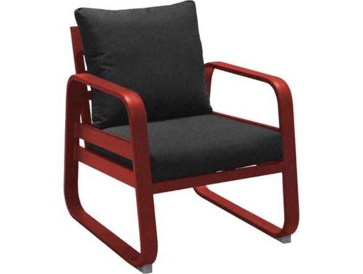 Fauteuil extérieur lounge en aluminium Tonio Rouge
