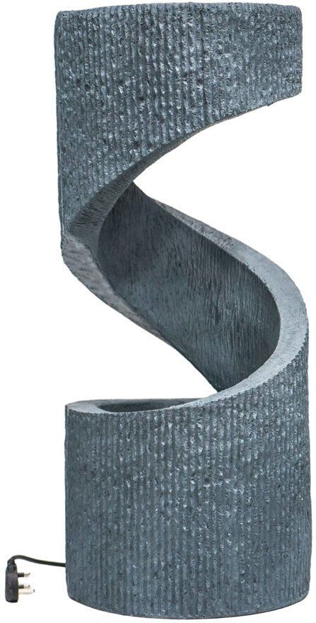 Ivyline Spiral Outdoor Water Feature Cement 82cm H X 35cm W X 35cm D