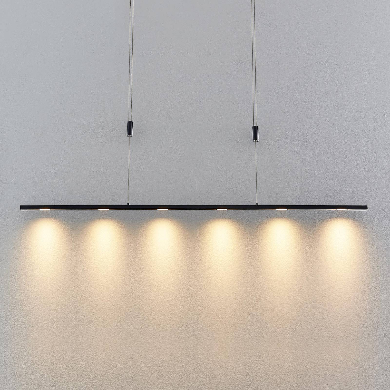 Pendant Light Stakato Lucande, dimmable, Black, Living / Dining Room, metal, Modern, Ceiling Light