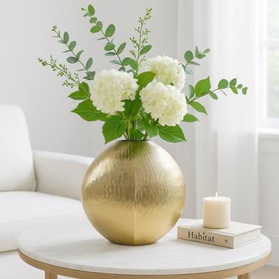 Sagebrook Home "Metal Vase Modern Glam Sculptural Design Decorative Accent - 14"" Gold"