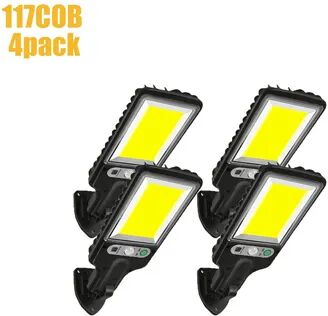 Multisell Products Hub LED Security Lights Solar Powered, Sensor Lights With Lighting Modes For Patio, Garden, Garage 4pack
