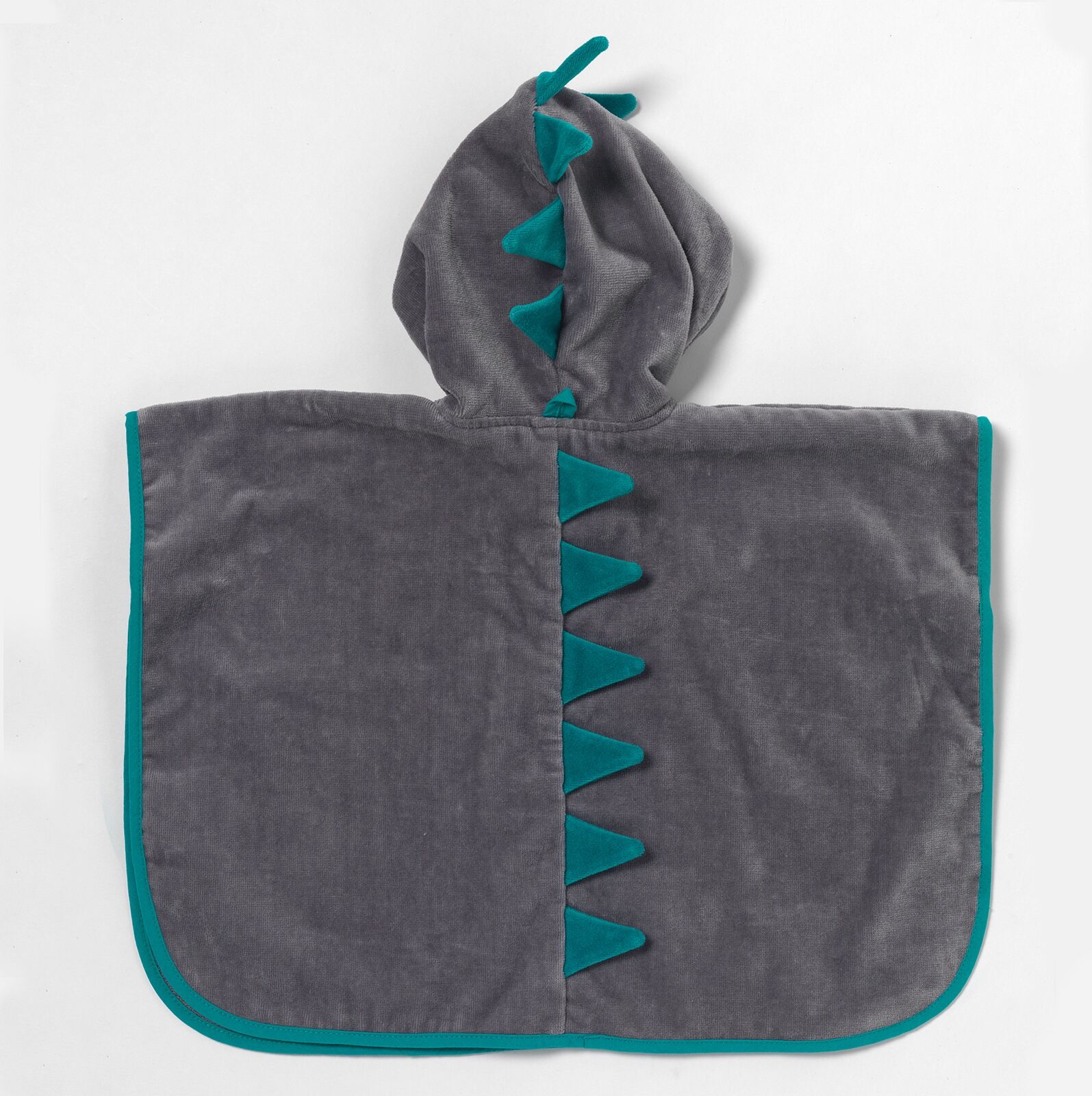 Kinderbademantel SCHLUMMERSACK "Ponchos" Gr. 18M, grau (jurassic), 1-3 Jahre, Obermaterial: 100% Baumwolle CO., Hausmäntel, Kinderbademantel