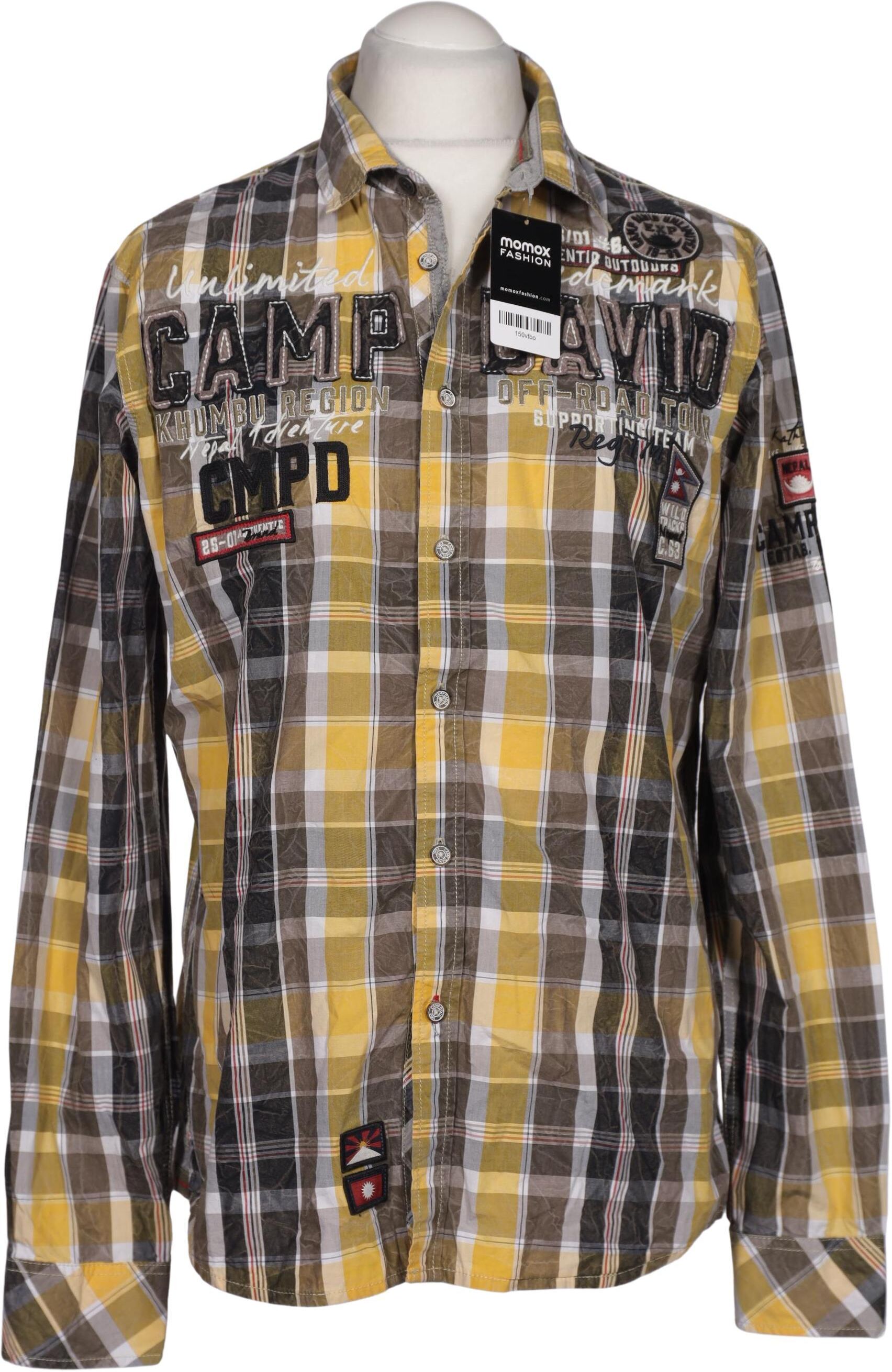 Camp David Herren Hemd, Gelb, Gr. L, Baumwolle - Second Hand