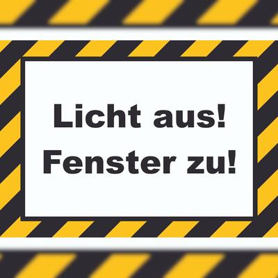 HB-Druck Licht aus Fenster zu Schild A6 (105x148mm)