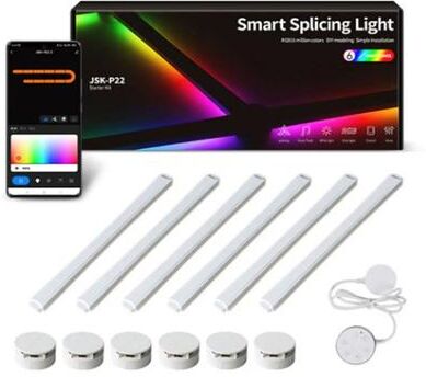 Inspire Select Smart RGB LED Wall Light Bars WiFi App Controlled Modular Gaming & TV Backlight Lamp 5v 6pcs White Lamp no 5v 2a Usb Plug