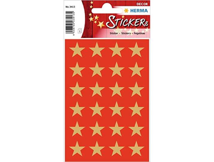 HERMA kerststickers DECOR sterren, 15 mm, goud 3413