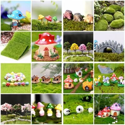 Inspire Select Enchanted Mini Fairy Garden Figurines Set Whimsical DIY Fairy Garden Accessories For Miniature Landscaping & Dollhouse mushroom Snails 1 Pc