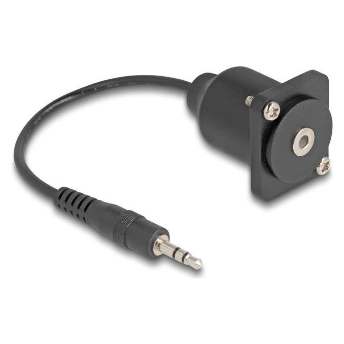Delock D-Typ Kabel 3,5 mm 3 Pin Klinkenstecker zu Buchse sch (0.20 m, 2.5mm Klinkenkabel) (88150)