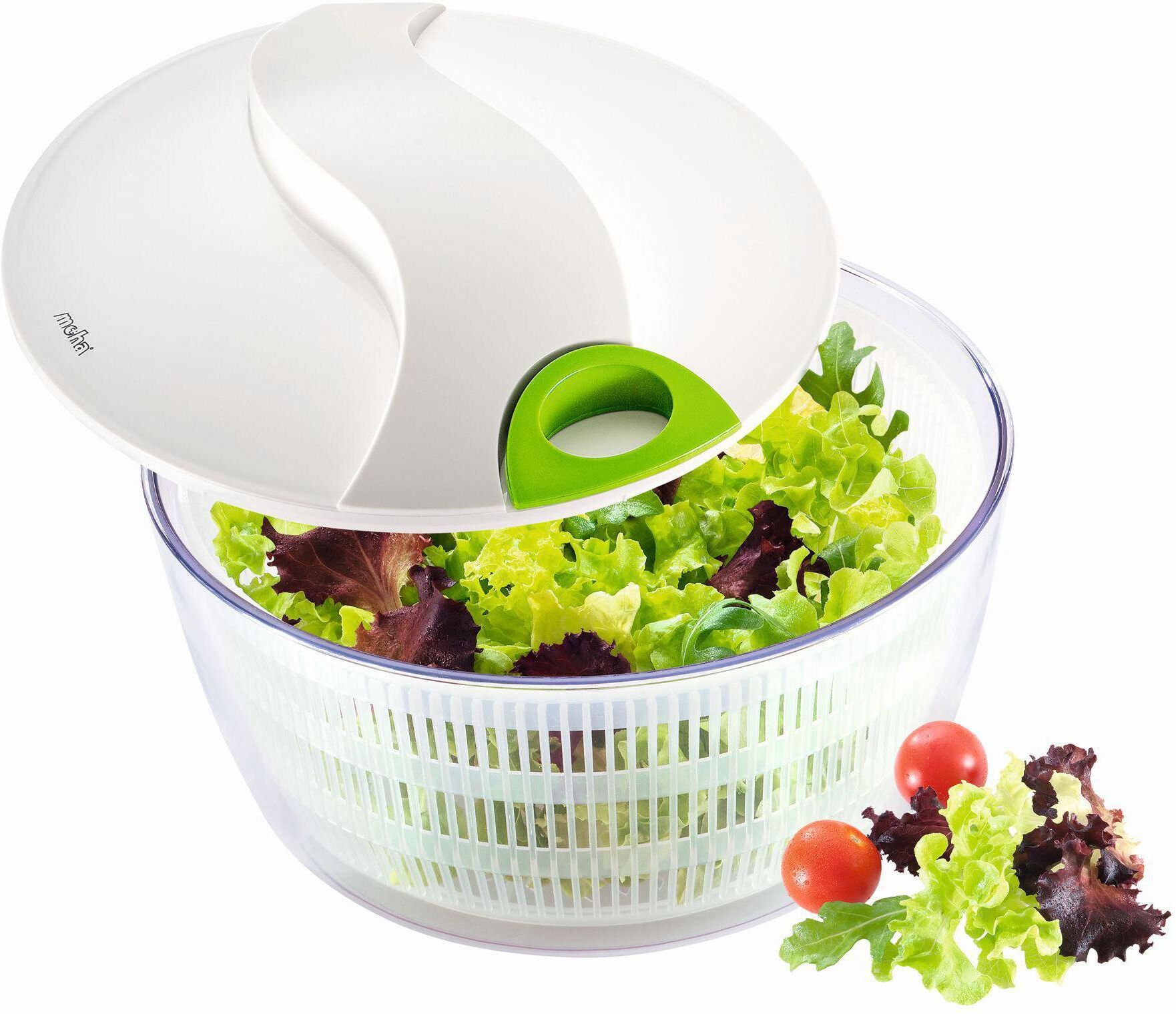 Salatschleuder "Moha Turby", weiss (transparent, weiß), Salatschleudern, Salatschleuder transparent, weiß Einheitsgröße