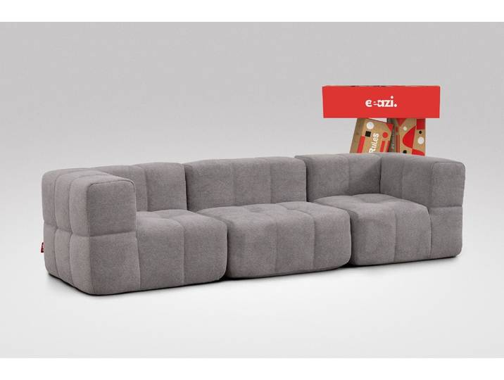 3-tlg. Modulsofa Grau – 2 Eckteile, 1 Mittelteil