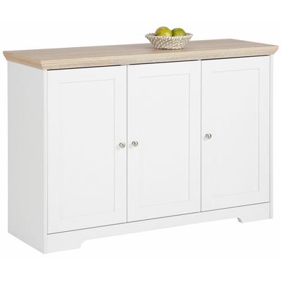 Sideboard OTTO HOME "Nanna", weiß (weiß, sonoma eiche), B:120cm H:80cm T:39cm, Sideboards, Sideboard, Kommode, Breite 118 cm