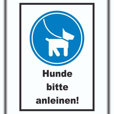 HB-Druck Hunde bitte anleinen Schild A3 Rückseite selbstklebend
