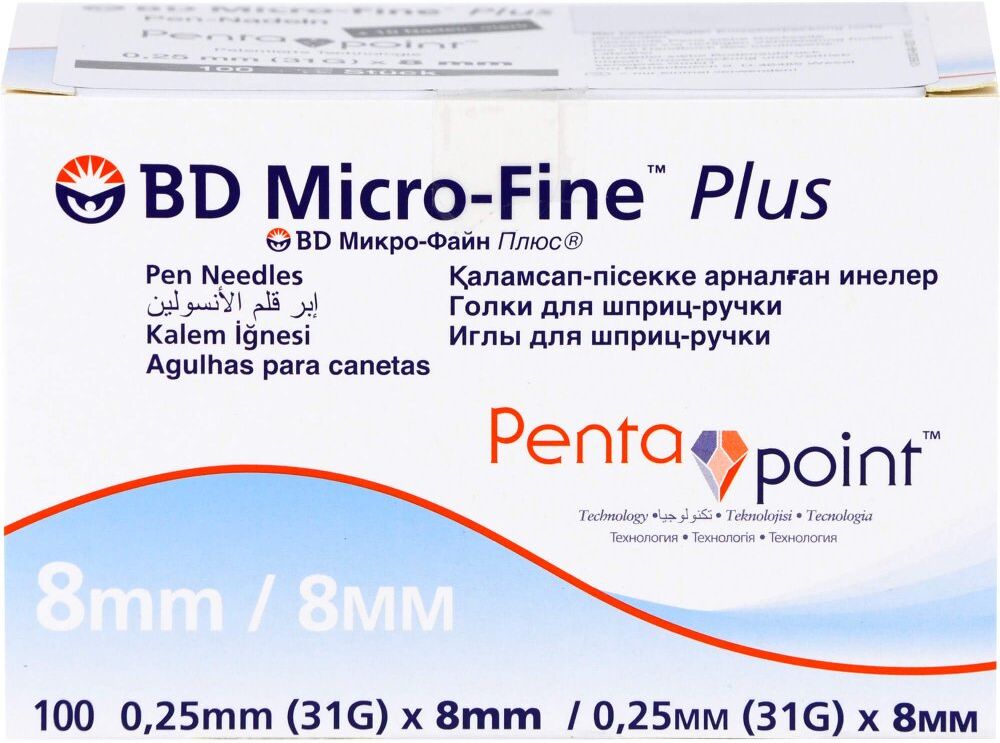 Bd Micro-fine+ 8 Pen-nadeln 0,25x8 mm 100stk