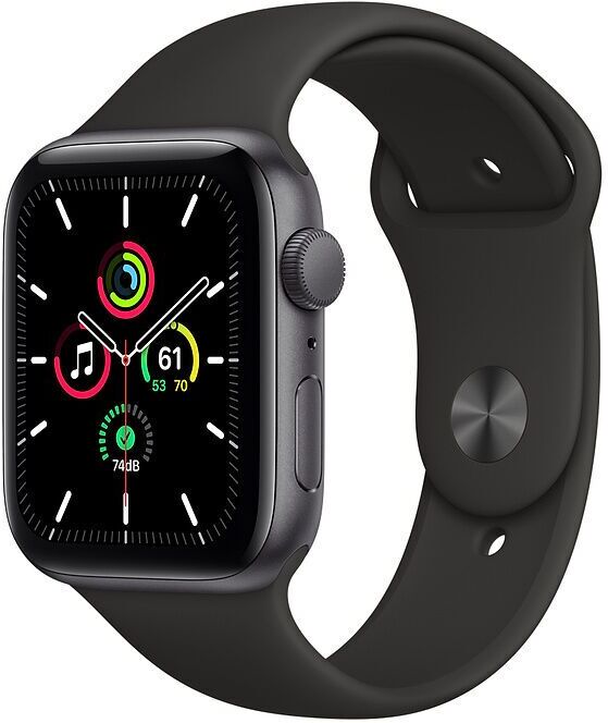 Apple Watch SE Aluminium 44 mm (2020)   WiFi + Cellular   spacegrau   Sportarmband schwarz - Refurbished