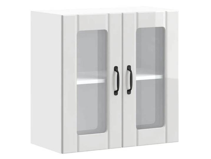 Les Soldes Armoire murale de cuisine/Meuble haut(1 pc) - Placard/Cabinet suspendue - avec porte vitrée  Lucca  - Bois d'ingénierie