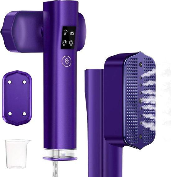 Focenat 2-in-1 Verticaal Stoomstrijkijzer en Handstomer in Paars met 100 ml Reservoir