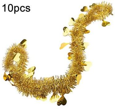 Inspired Deals 10PCS Heart Ribbon Hanging Garland Decorations For Weddings, Birthdays & Holiday Party Decor gold