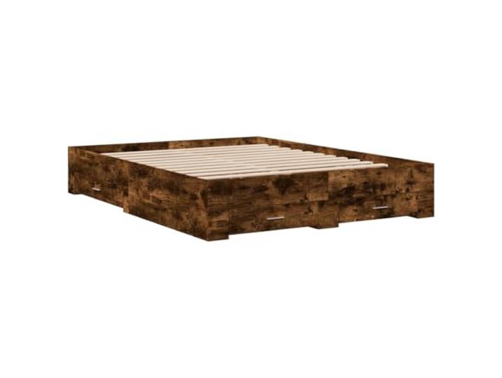 vidaXL Bettgestell mit Schubladen Räuchereiche 140x200cm Holzwerkstoff