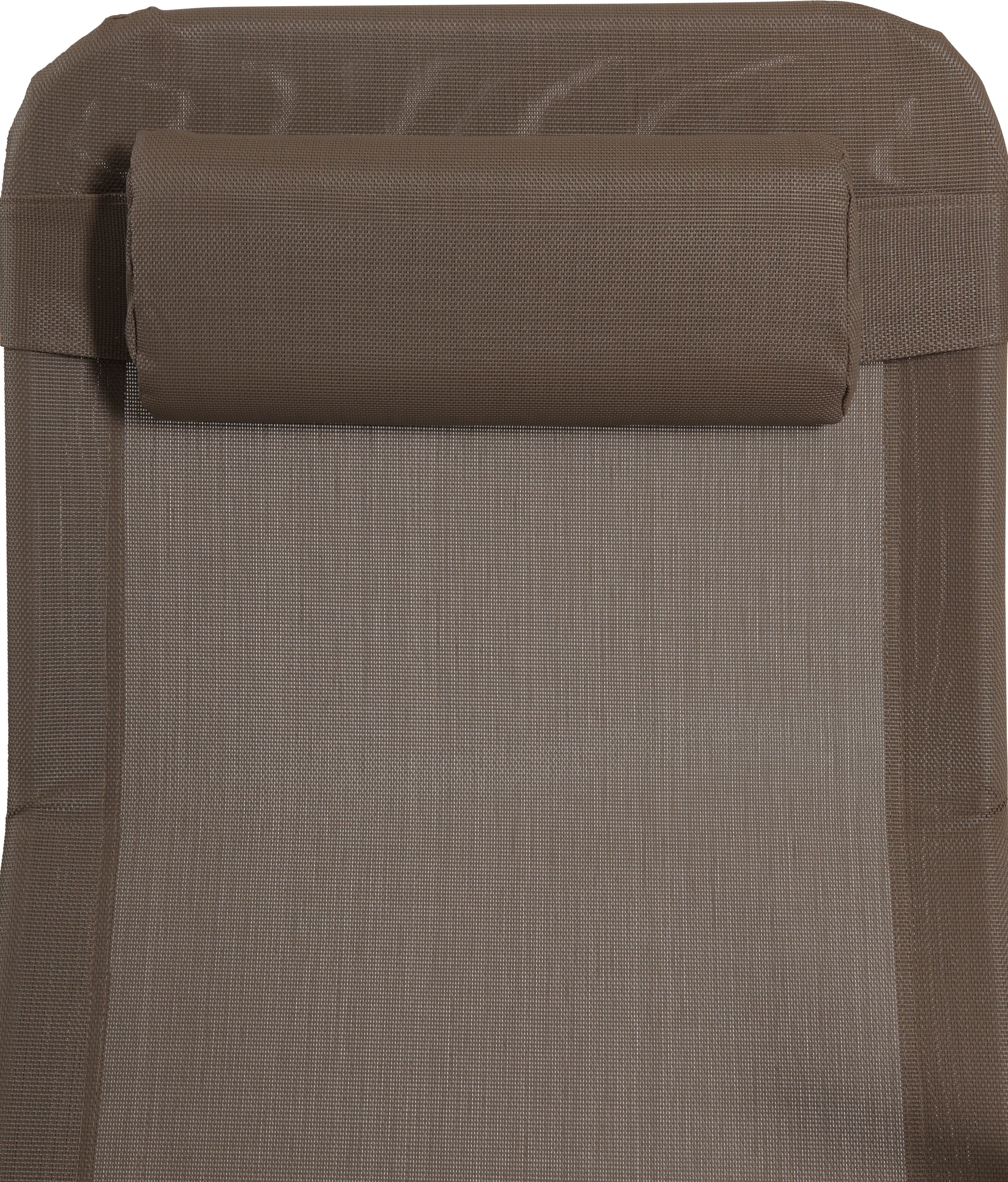 Gartenliege MERXX "XXL", grau (silberfarben, fläche: taupe), Obermaterial: 100% Polyester, Gartenliegen, Gartenliege, Stahl/Textil, inkl. Kopfkissen silberfarben, fläche: taupe Einheitsgröße