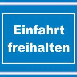 HB-Druck Einfahrt freihalten Schild weiß-blau A0 (841x1189mm)