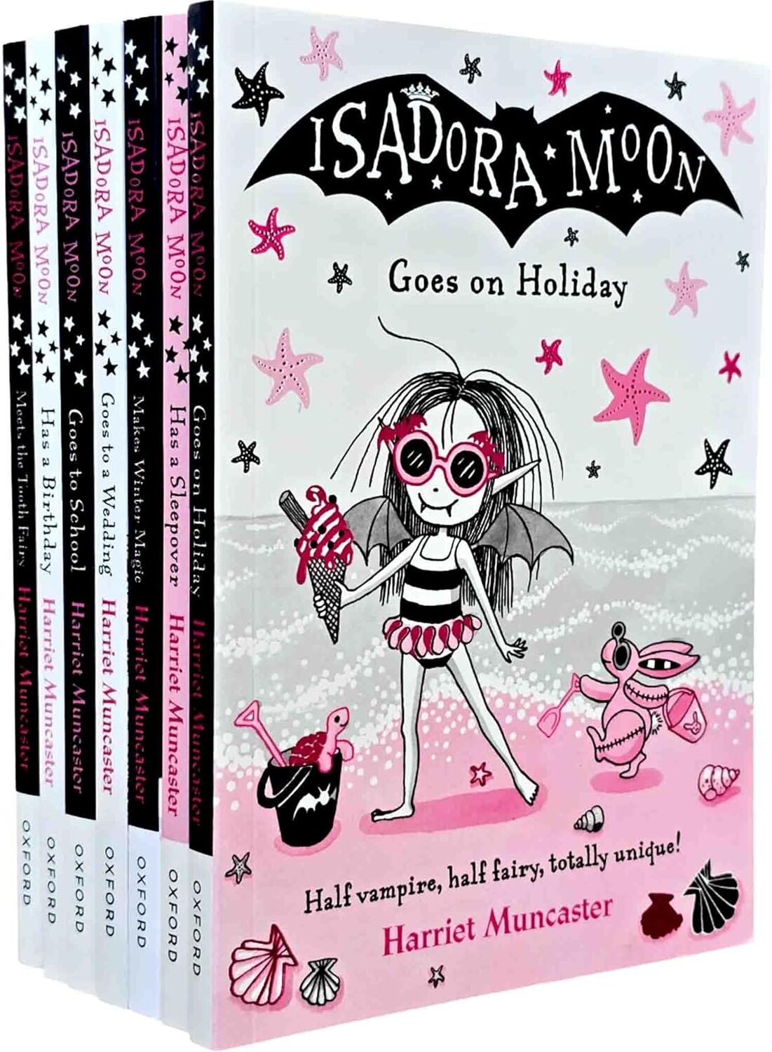 OXFORD UNIVERSITY PRESS Isadora Moon by Harriet Muncaster 7 Books Collection Set (Isadora Moon Goes on Holiday, Has a Birthday, Has a Sleepover, Makes Winter Magic, Goes to S